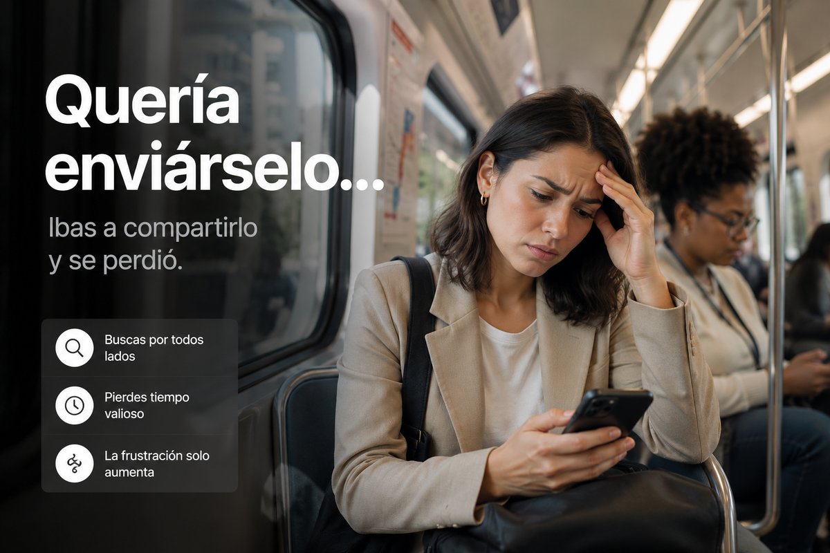 Quería enviárselo… — Ibas a compartirlo y se perdió.